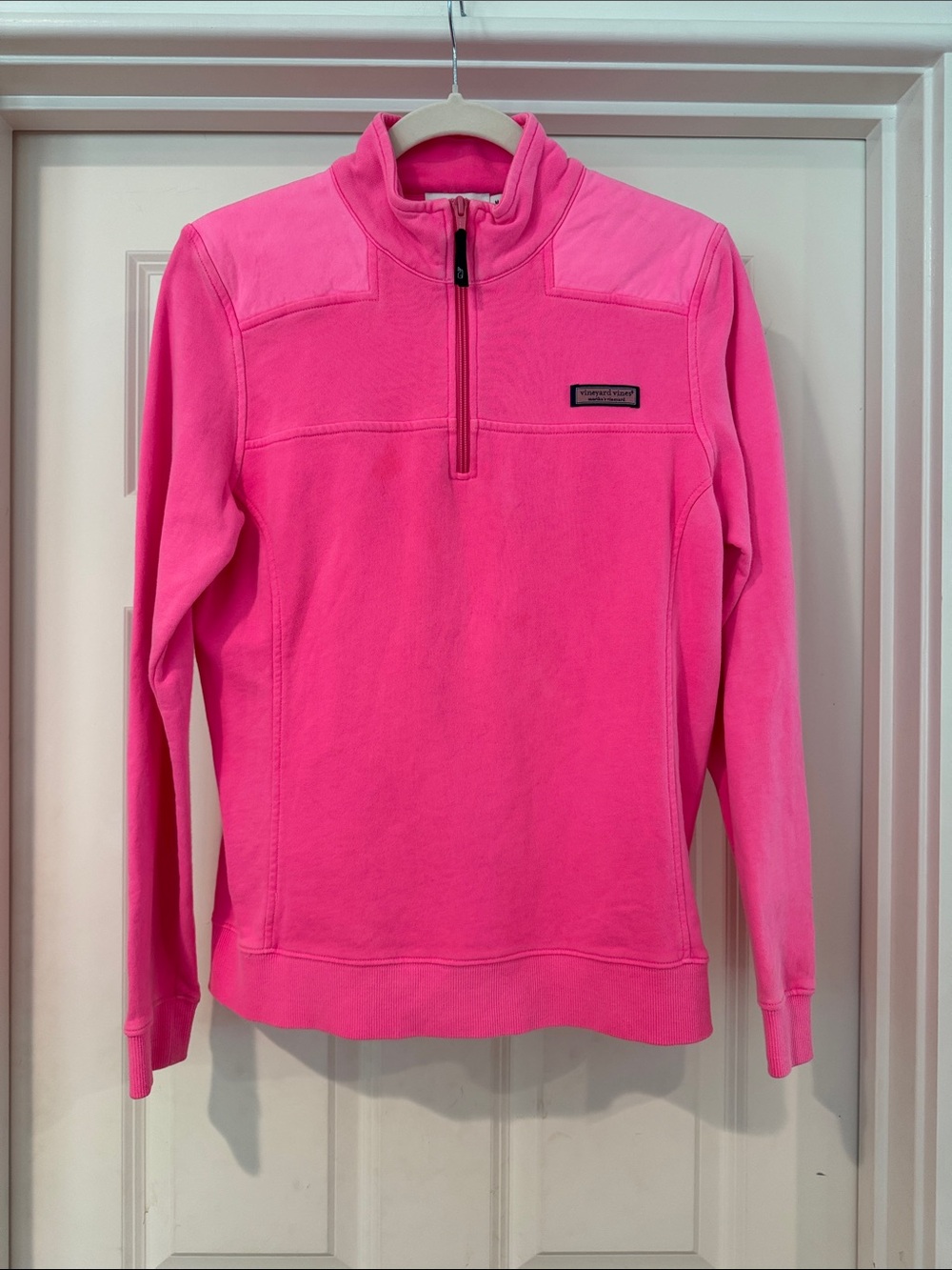 NWOT Vineyard Vines Neon Pink Quarter-Zip Pullover Size Medium